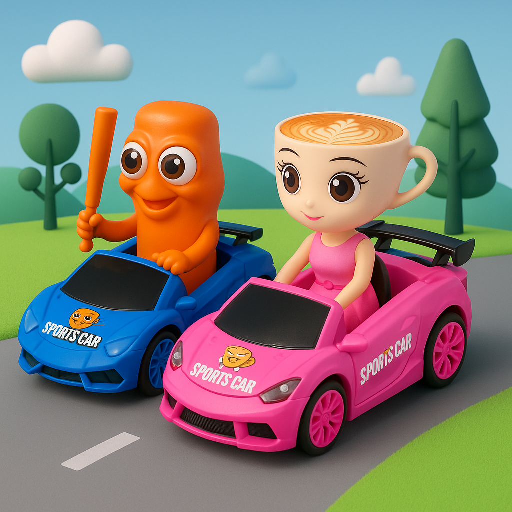 🚗 Carrito Bailarín de tung tung sahur y balerina capuchina 🎶